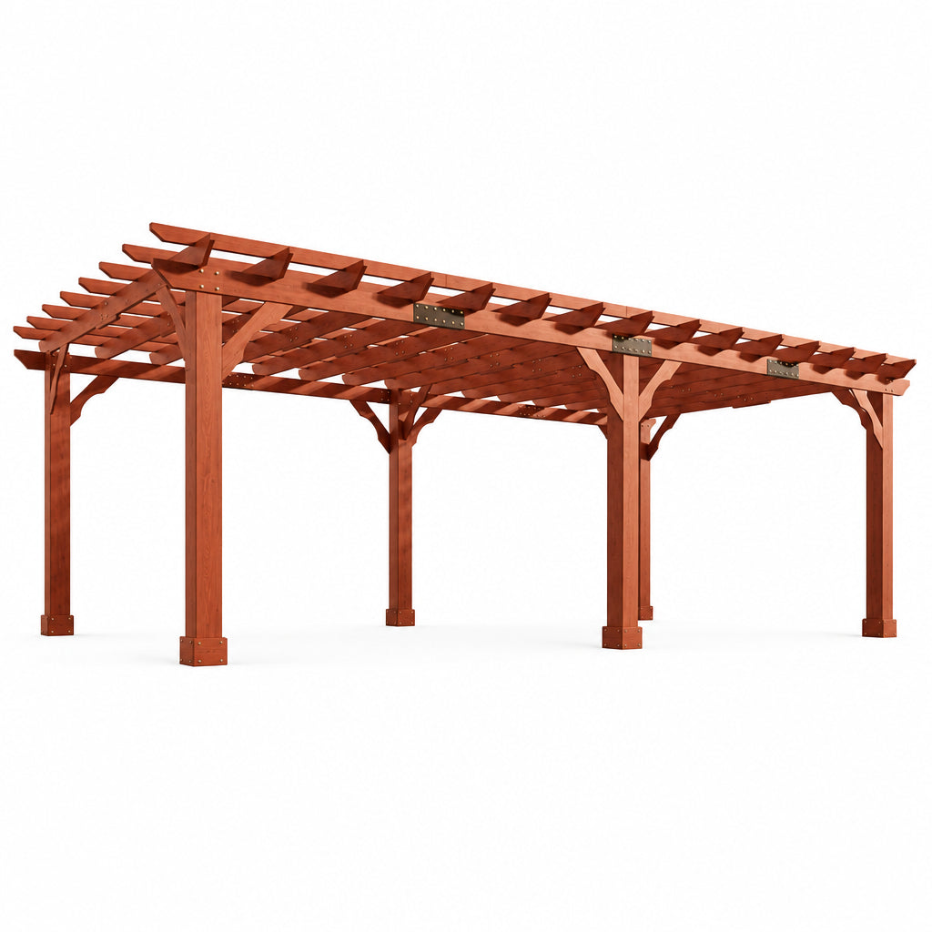 Cedar Trellis Pergola, 12 × 24 ft