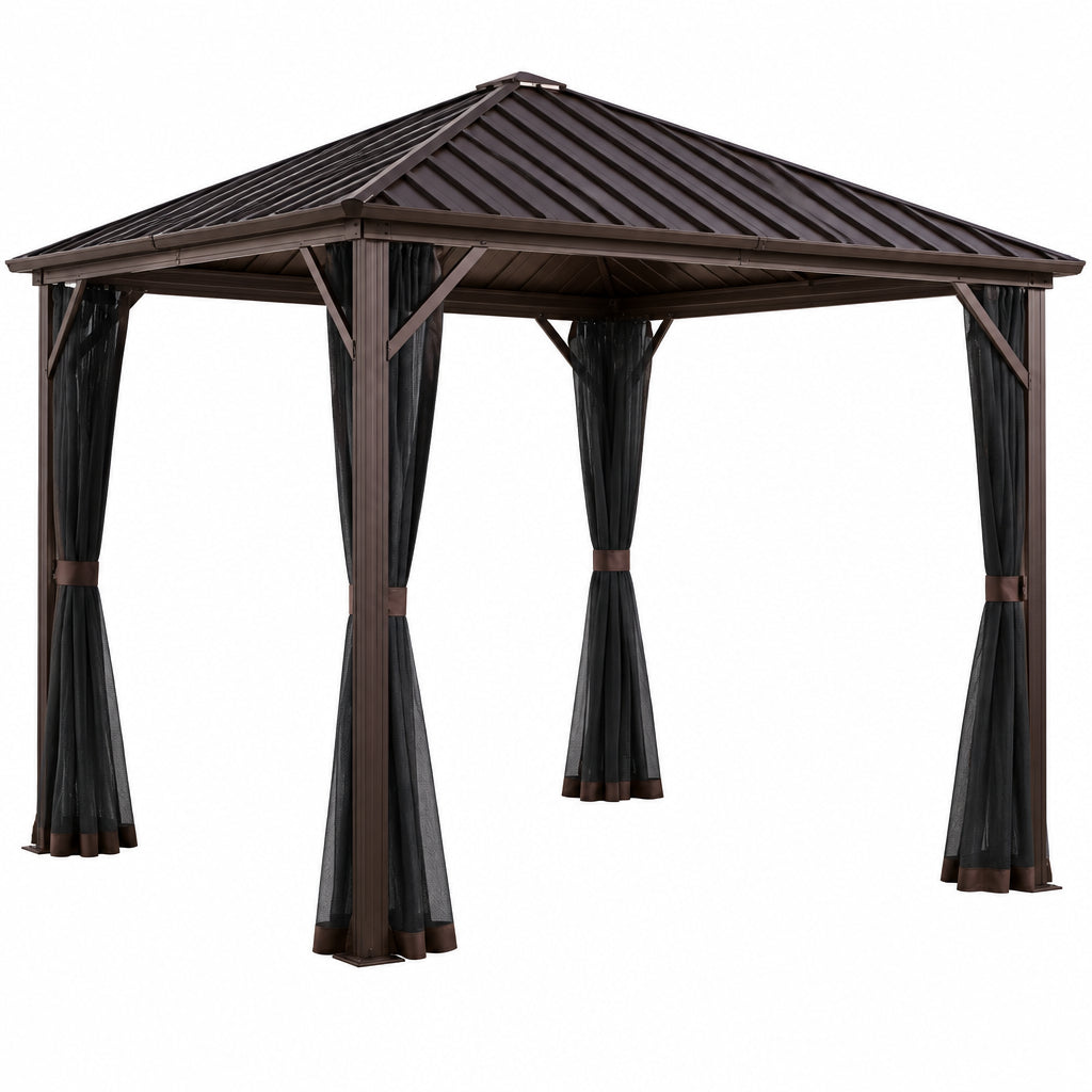 Outdoor 10' X 12' Dakota Hardtop Gazebo Outdoor Sun Shelter