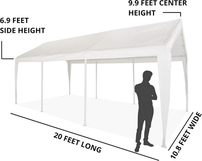 Canopy 11'X20' Portable Garage Fully Enclosed All Season Carport Canopy