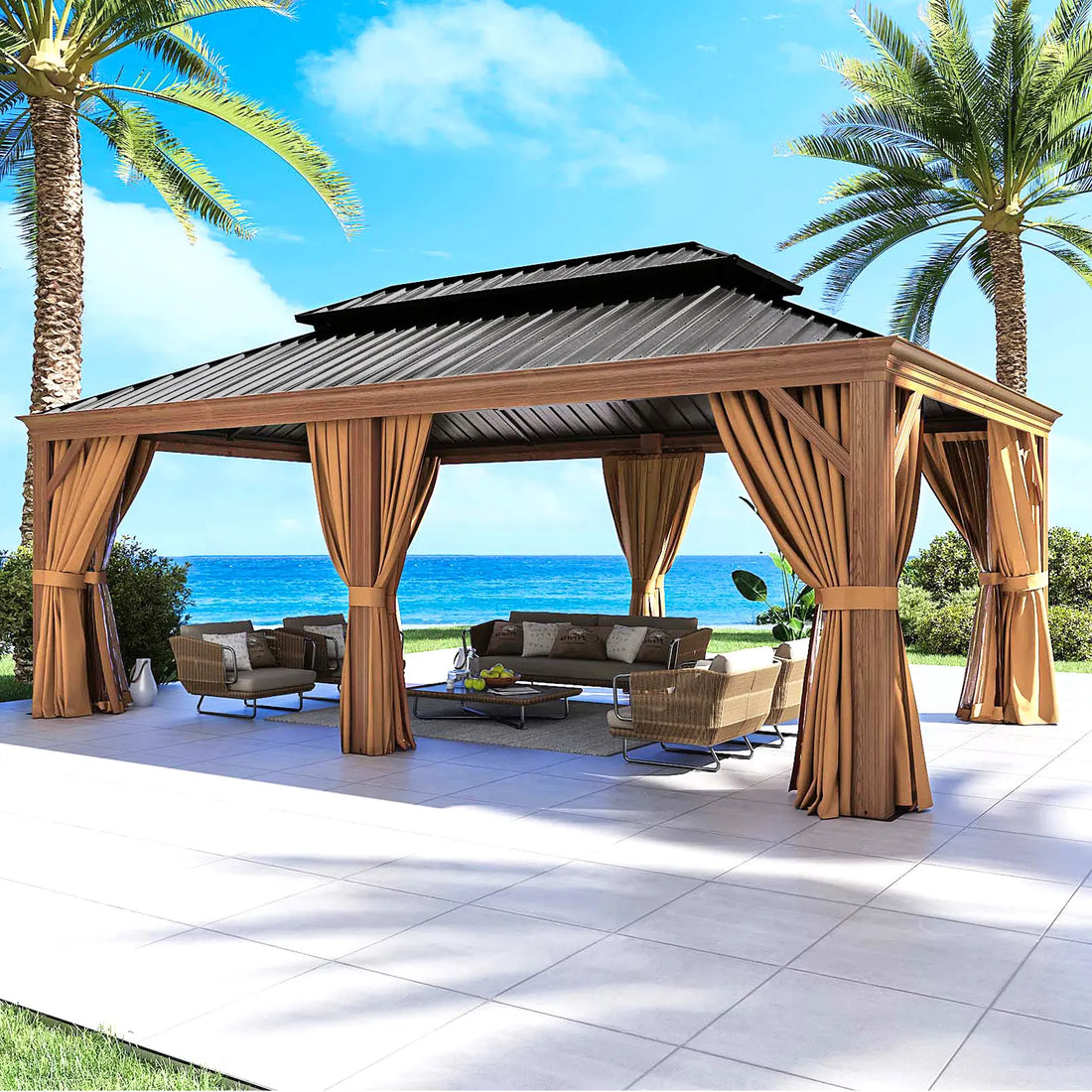 Cedar Hardtop Pavilion, 20 × 12 ft