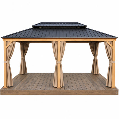 Gazebo 12-Ft X 20-Ft Hardtop Roof Aluminum Gazebo (Screen Included)